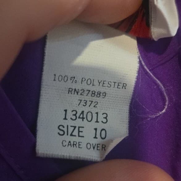 Judy Bond Purple Pintuck Short Sleeve Blouse, Woman's Size 10, Round Neck, USA - Thumbnail 6