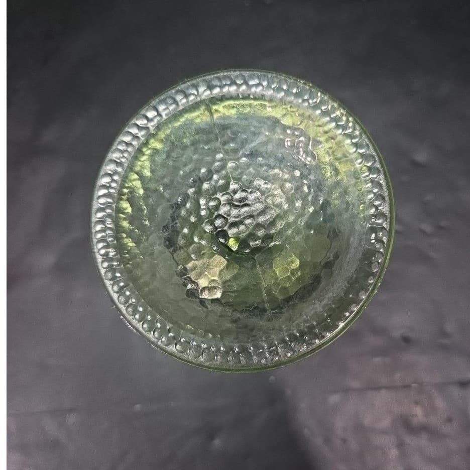 Hazel Atlas Pebblestone Dessert Cup, Avocado Green Sherbet Glass, Vtg Glassware - Thumbnail 8