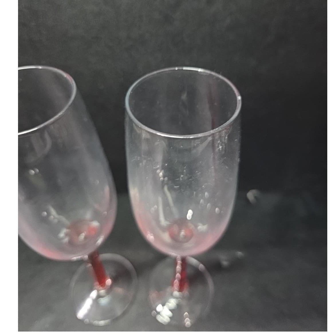 Red Stemmed Champagne Flutes, Set of 2, Hand Blown Toasting Glasses, Stemware - Thumbnail 6