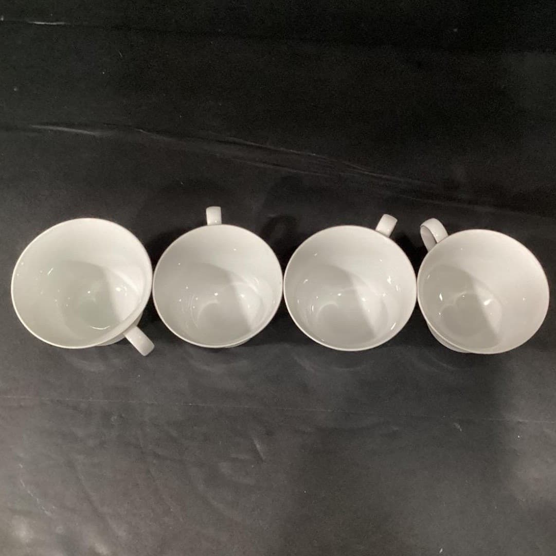 Duchess by Crown Empire Blue Flowers Teacups, Set of 4, Vintage Japan Bone China - Thumbnail 6
