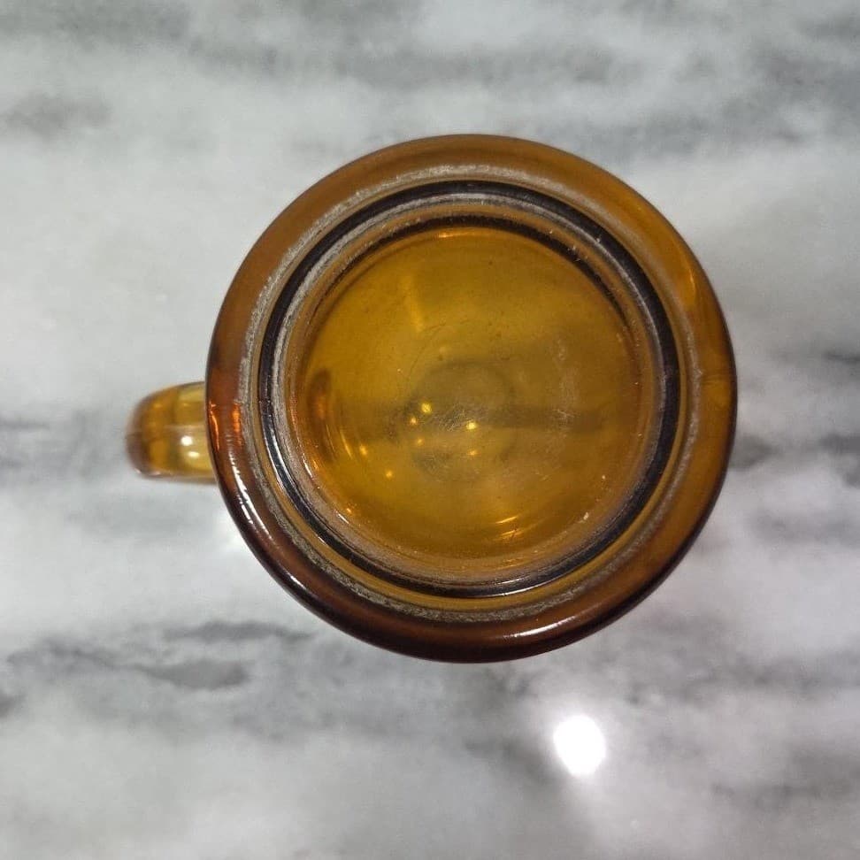 Mid-Century Modern Yellow Stein, Vintage Amber Beer Mug, Heavy Barware Drinkware - Thumbnail 8