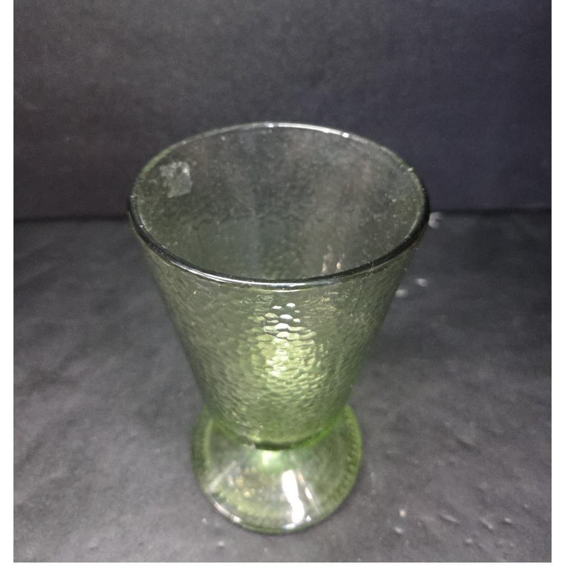 Hazel Atlas Pebblestone Dessert Cup, Avocado Green Sherbet Glass, Vtg Glassware - Thumbnail 6