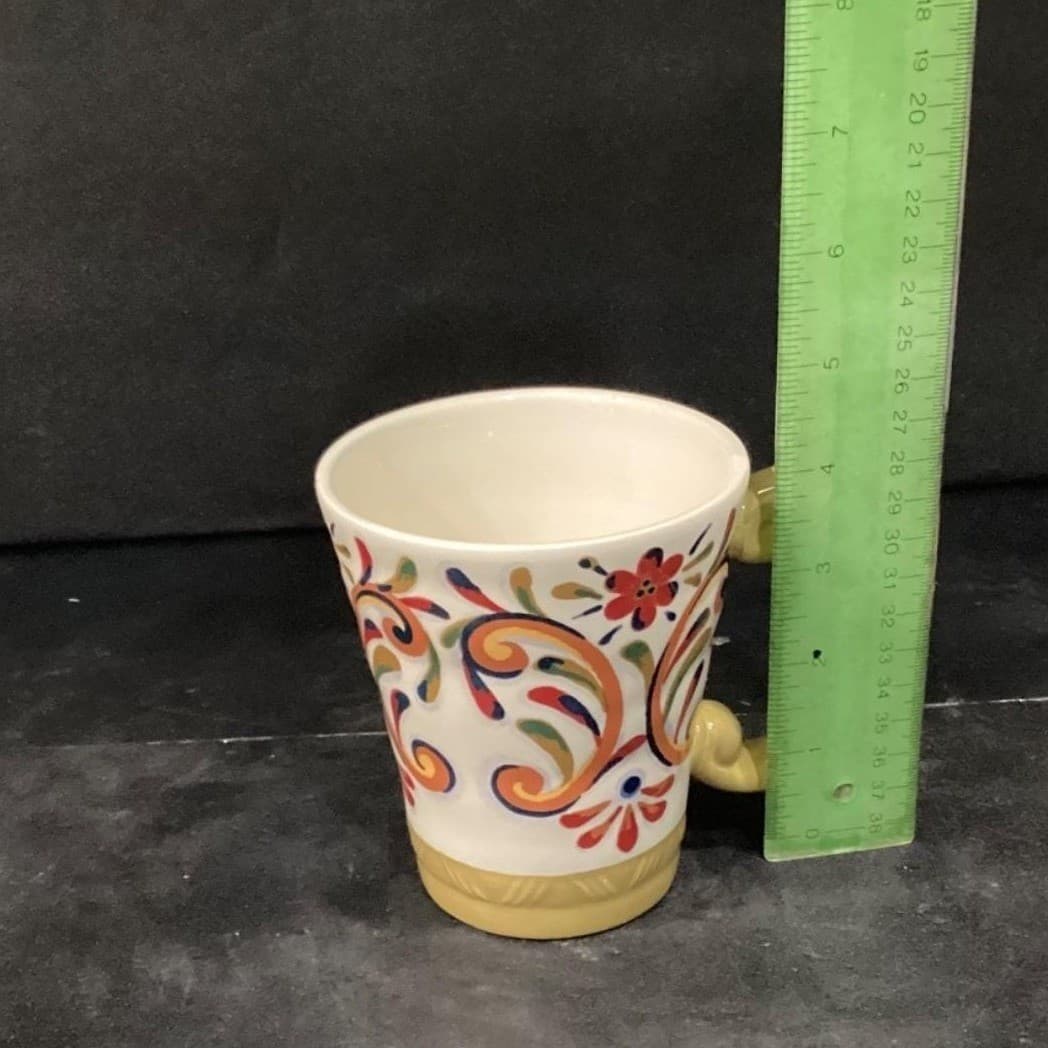 Pier 1 Imports Elisa Coffee Cups, Set of 2, Vintage Ironstone Mugs, Drinkware - Thumbnail 7