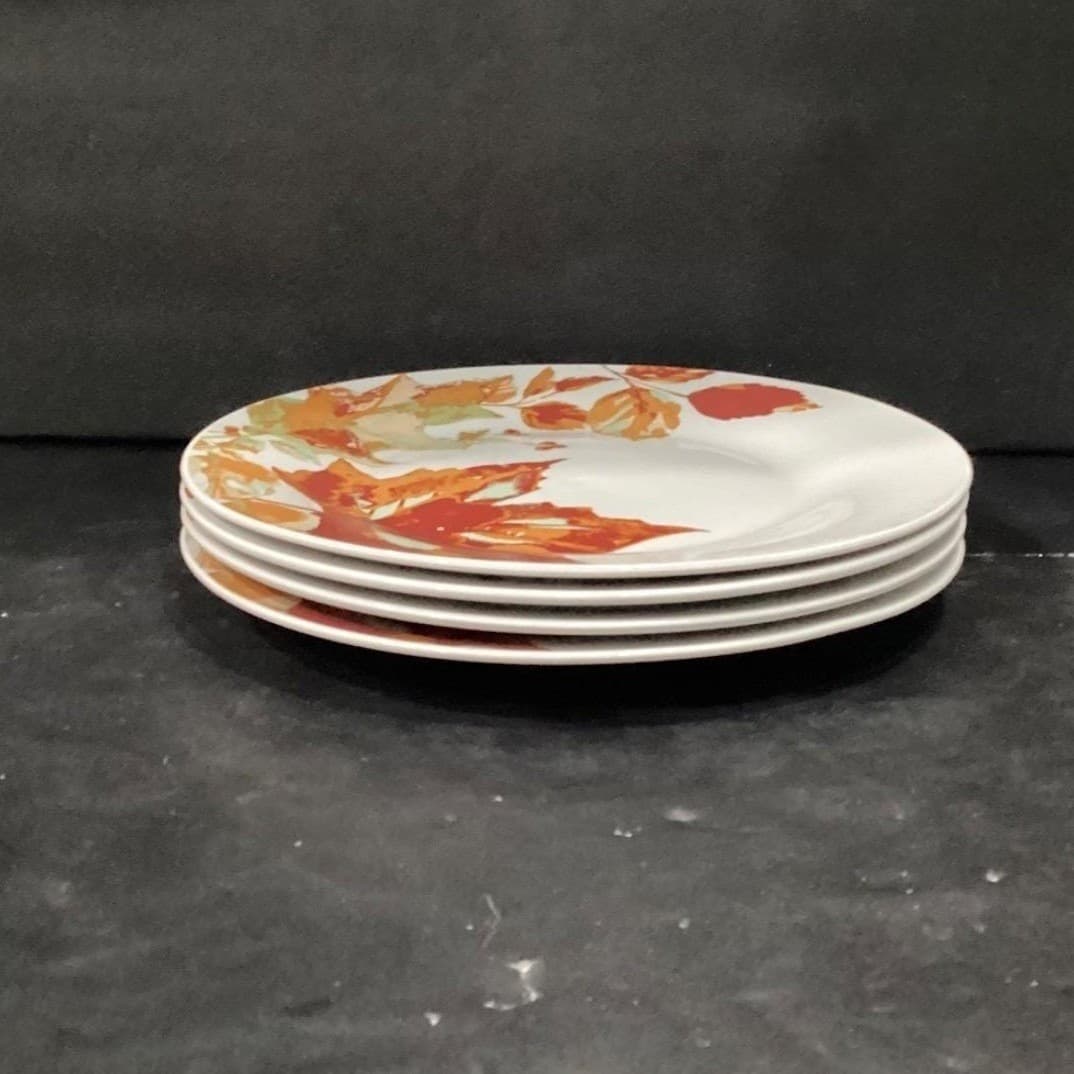 Royal Norfolk Autumn Leaves Dinner Plates, Set of 4, Brown Fall Leaf Design - Thumbnail 10