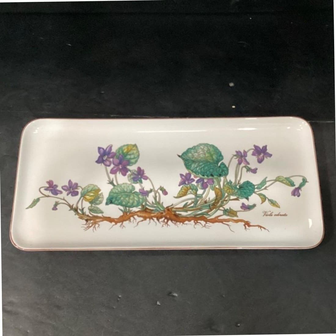 Villeroy & Boch Botanica Rectangular Sandwich Tray, Vintage Viola Odorata Design - Thumbnail 3
