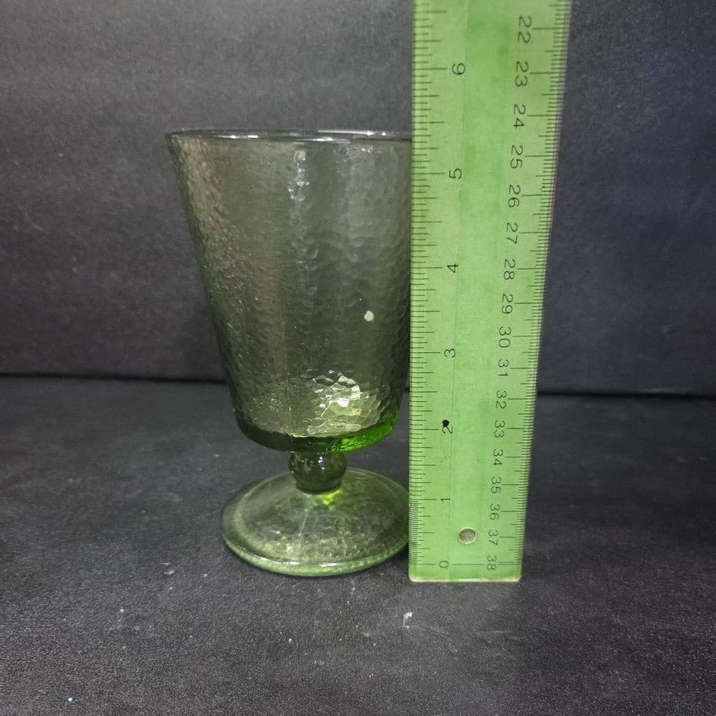 Hazel Atlas Pebblestone Dessert Cup, Avocado Green Sherbet Glass, Vtg Glassware - Thumbnail 9