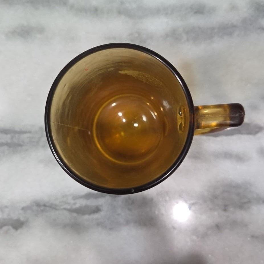 Mid-Century Modern Yellow Stein, Vintage Amber Beer Mug, Heavy Barware Drinkware - Thumbnail 7