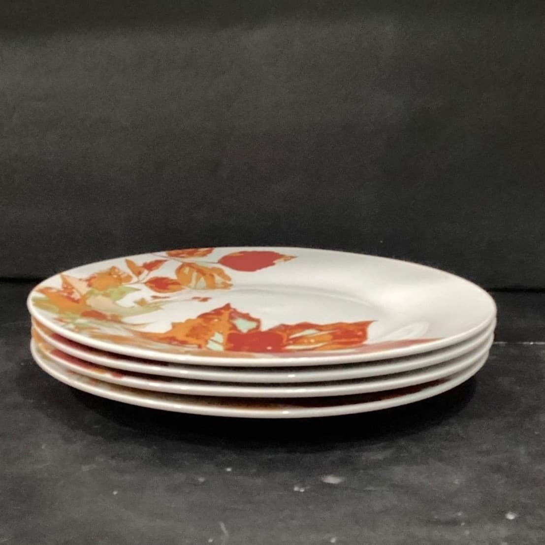 Royal Norfolk Autumn Leaves Dinner Plates, Set of 4, Brown Fall Leaf Design - Thumbnail 7