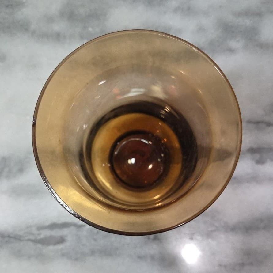 Elements Amber Votive Candle Holder, Hand Blown Glass Vase, Vintage Tealight Cup - Thumbnail 7