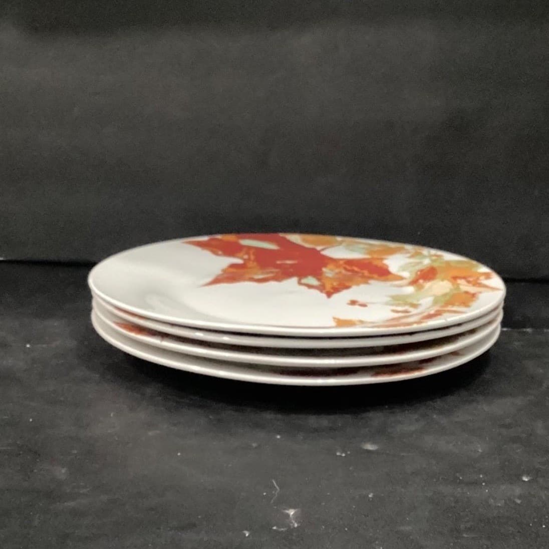 Royal Norfolk Autumn Leaves Dinner Plates, Set of 4, Brown Fall Leaf Design - Thumbnail 9