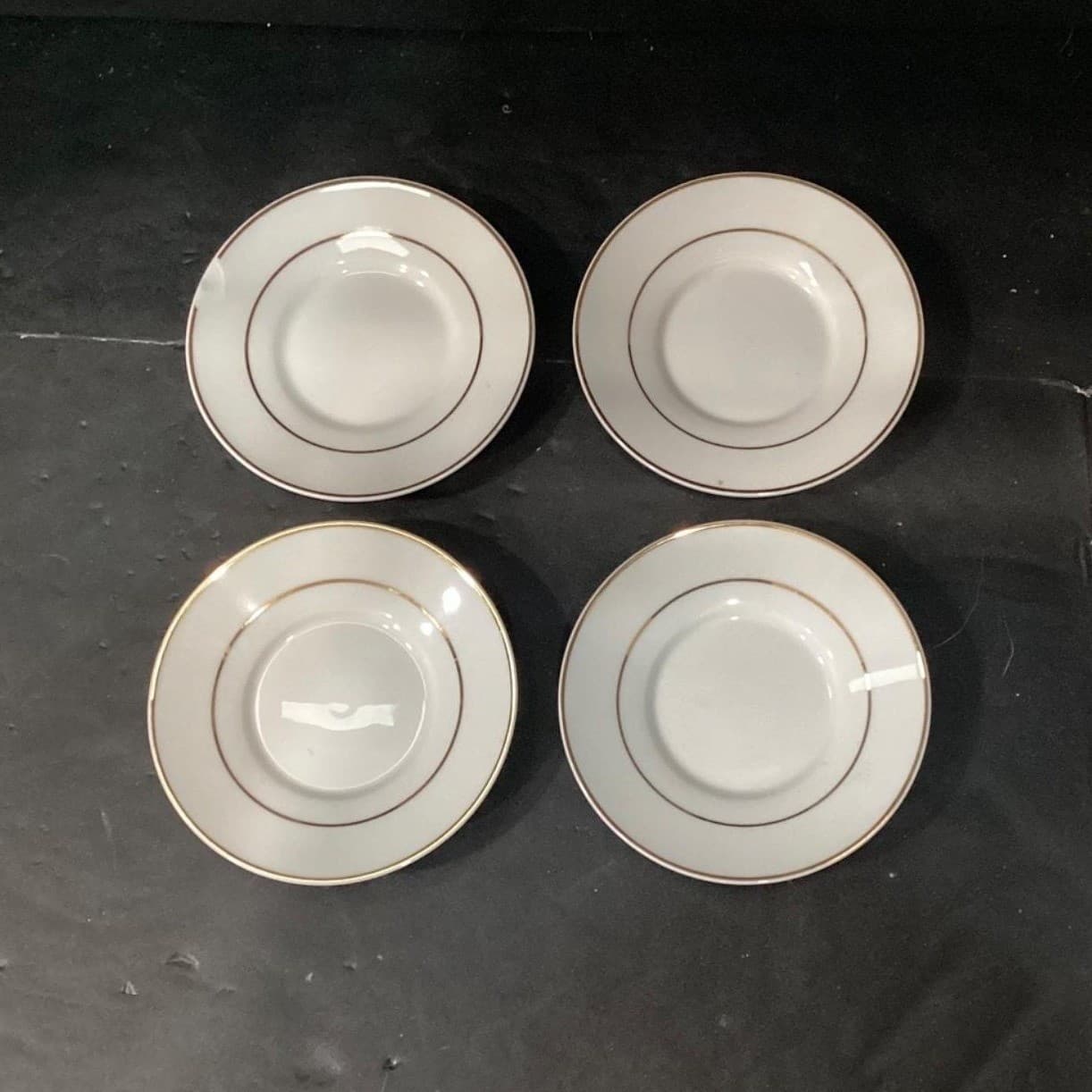 I. Godinger & Co. White Demitasse Cups w Saucers, Gold Trim Dinnerware Tableware - Thumbnail 10