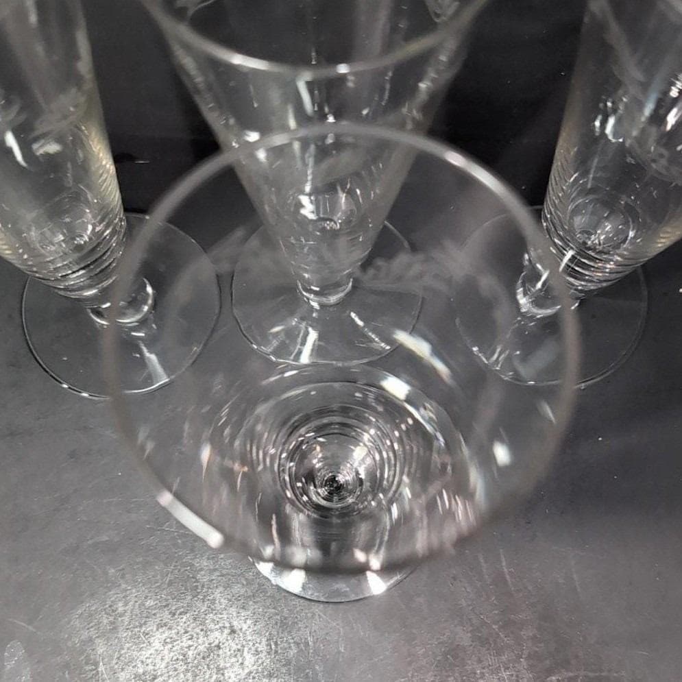 Chintz Etched Pilsner Glasses, Set of 4, Vintage Replacement Barware, Flaw - Thumbnail 5