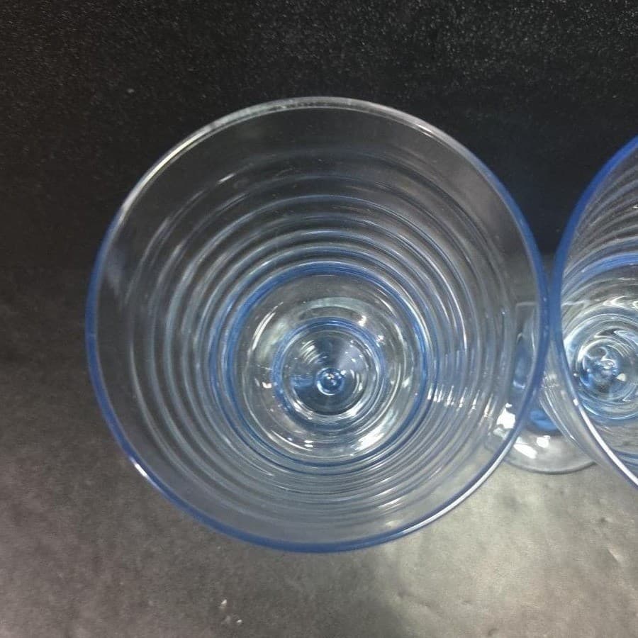 Libbey Sirrus Blue Goblets, Set of 2, Vintage Water Glasses Replacement Stemware - Thumbnail 7