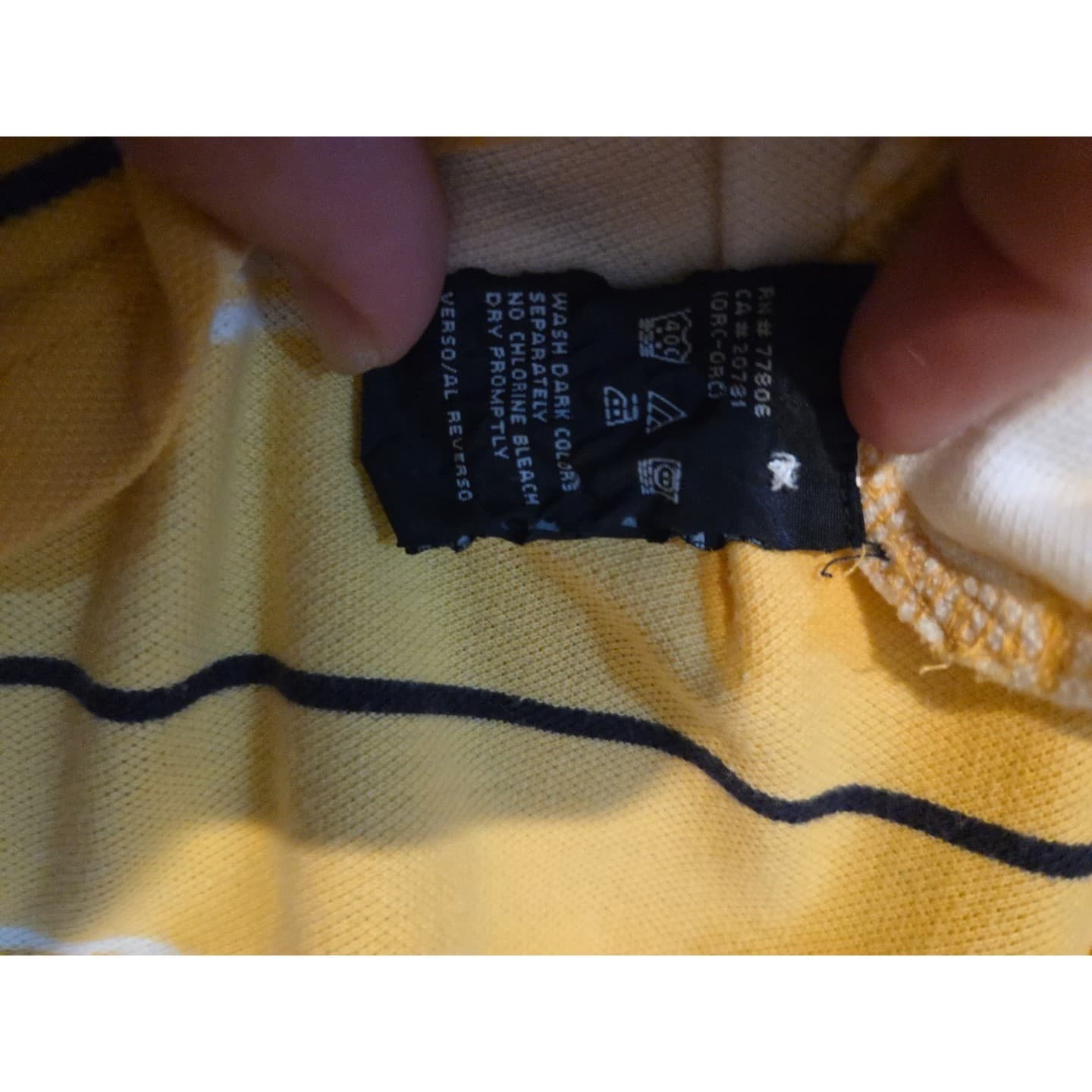 Tommy Hilfiger Yellow White Striped Pique Polo Shirt, Men's XL Short Sleeve - Thumbnail 5