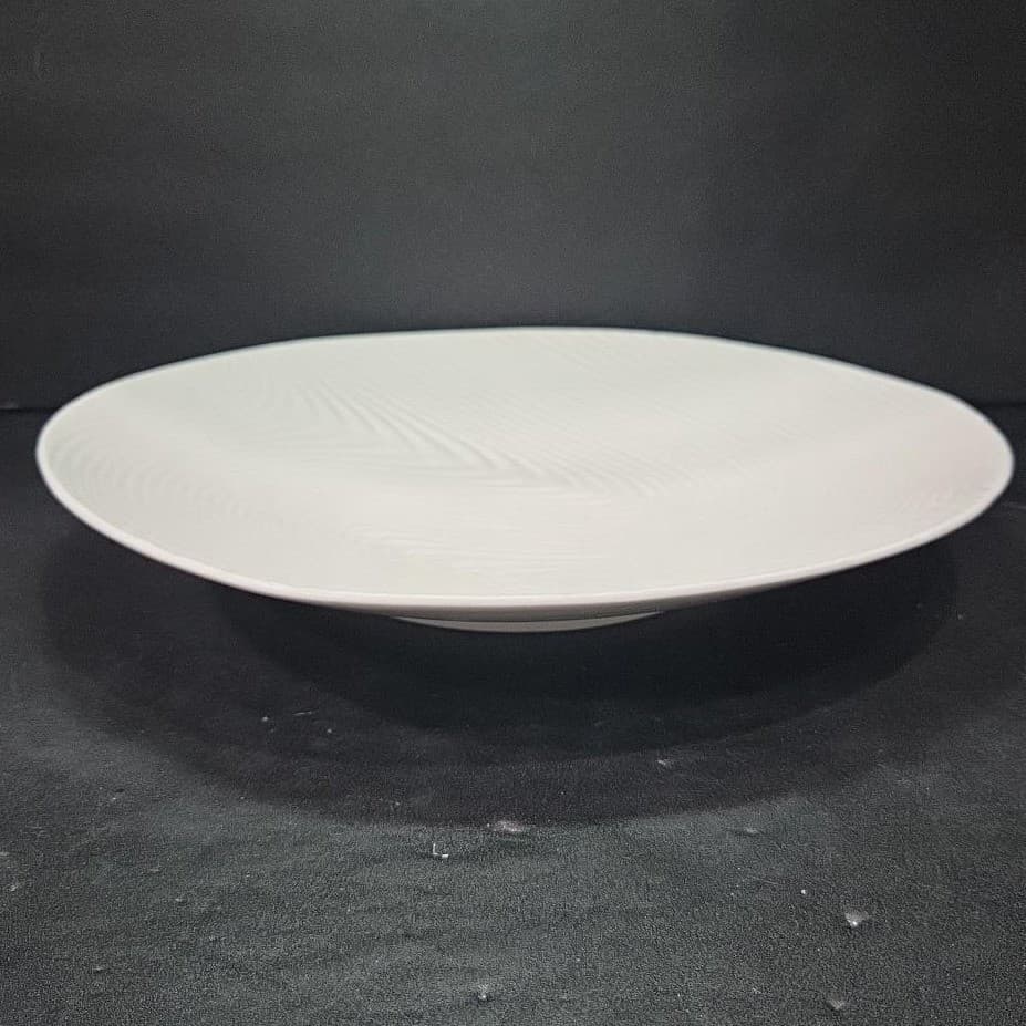 Pier 1 Imports Tropical Wave Serving Platter, Vintage Footed Dish, Centerpiece - Thumbnail 2