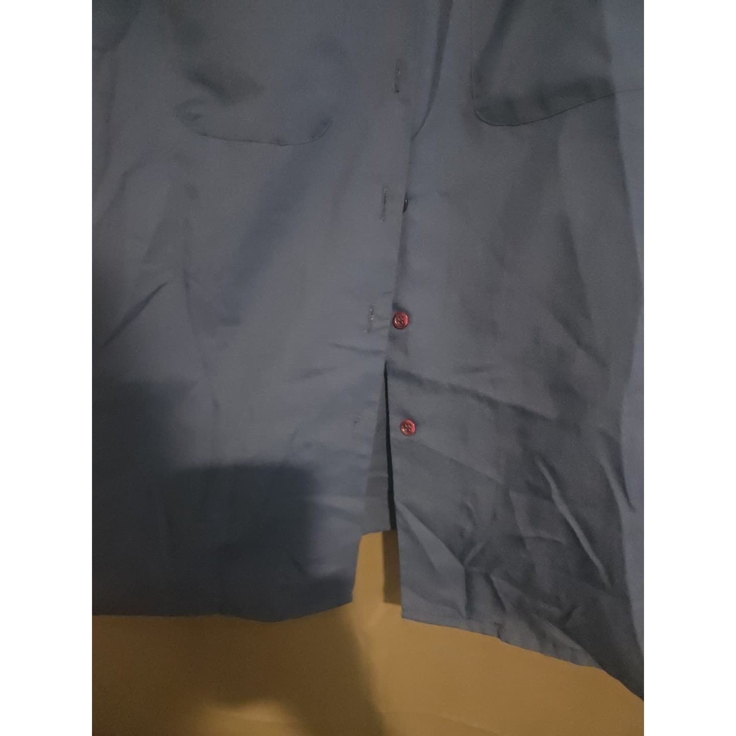 Lady Arrow Vintage Royal Blue Button Down, Woman's Large Shirt. Notched Collar - Thumbnail 7