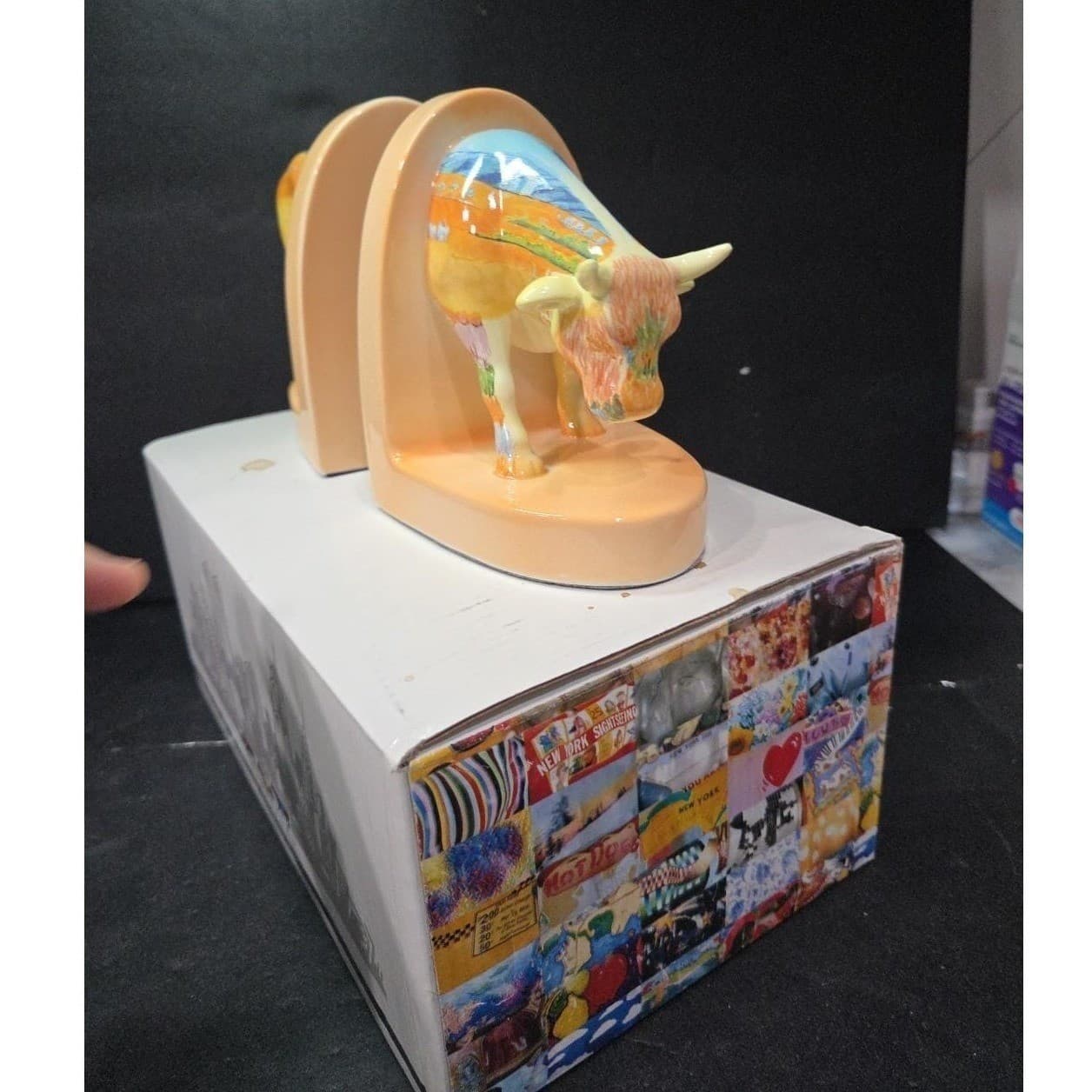 Cow Parade Vincent Van Cogh Bookends Figurine, Westland Giftware, #7413, Box/Tag - Thumbnail 5