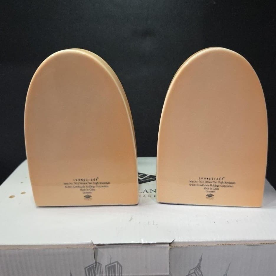 Cow Parade Vincent Van Cogh Bookends Figurine, Westland Giftware, #7413, Box/Tag - Thumbnail 10