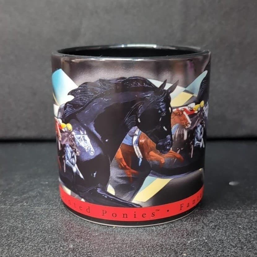 Trail of Painted Ponies Black Coffee Cup, Fantastic Fillies Mug #12464 Drinkware - Thumbnail 2