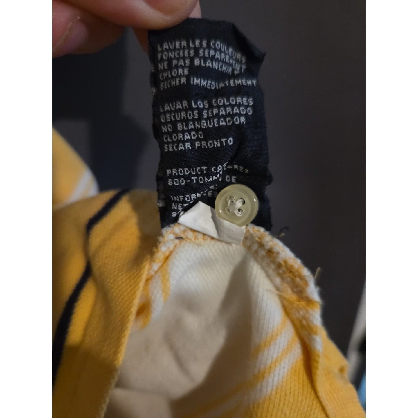Tommy Hilfiger Yellow White Striped Pique Polo Shirt, Men's XL Short Sleeve - Thumbnail 6