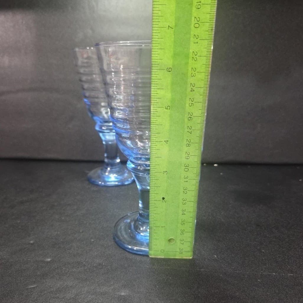 Libbey Sirrus Blue Goblets, Set of 2, Vintage Water Glasses Replacement Stemware - Thumbnail 9