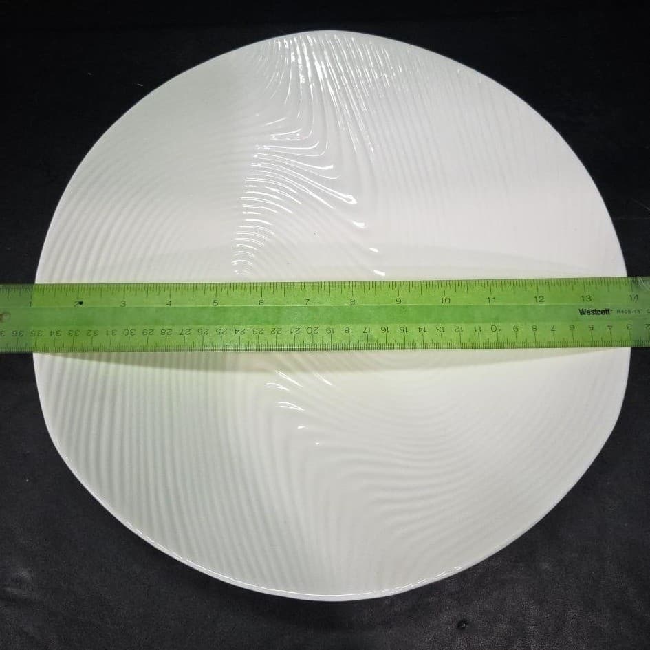 Pier 1 Imports Tropical Wave Serving Platter, Vintage Footed Dish, Centerpiece - Thumbnail 6