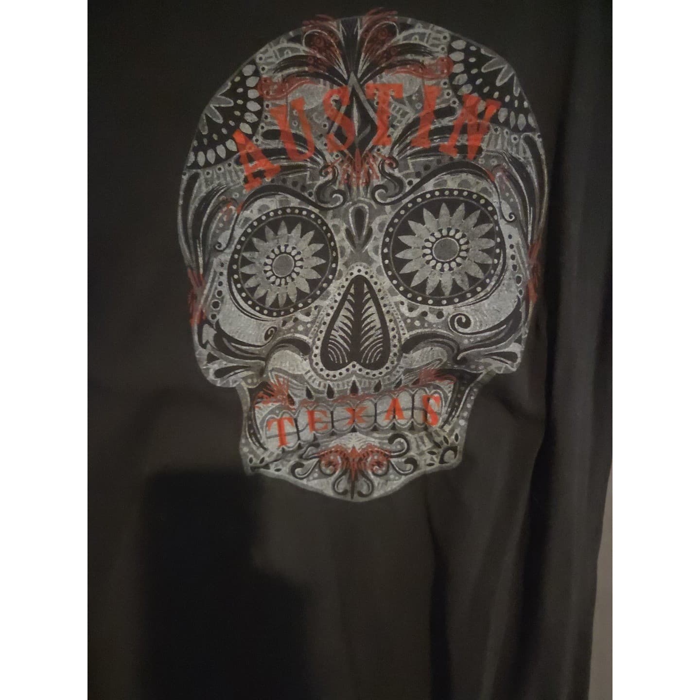 The Duck Company Austin Texas Sugar Skull Graphic T-Shirt, Men's XL, Faded Black - Thumbnail 6