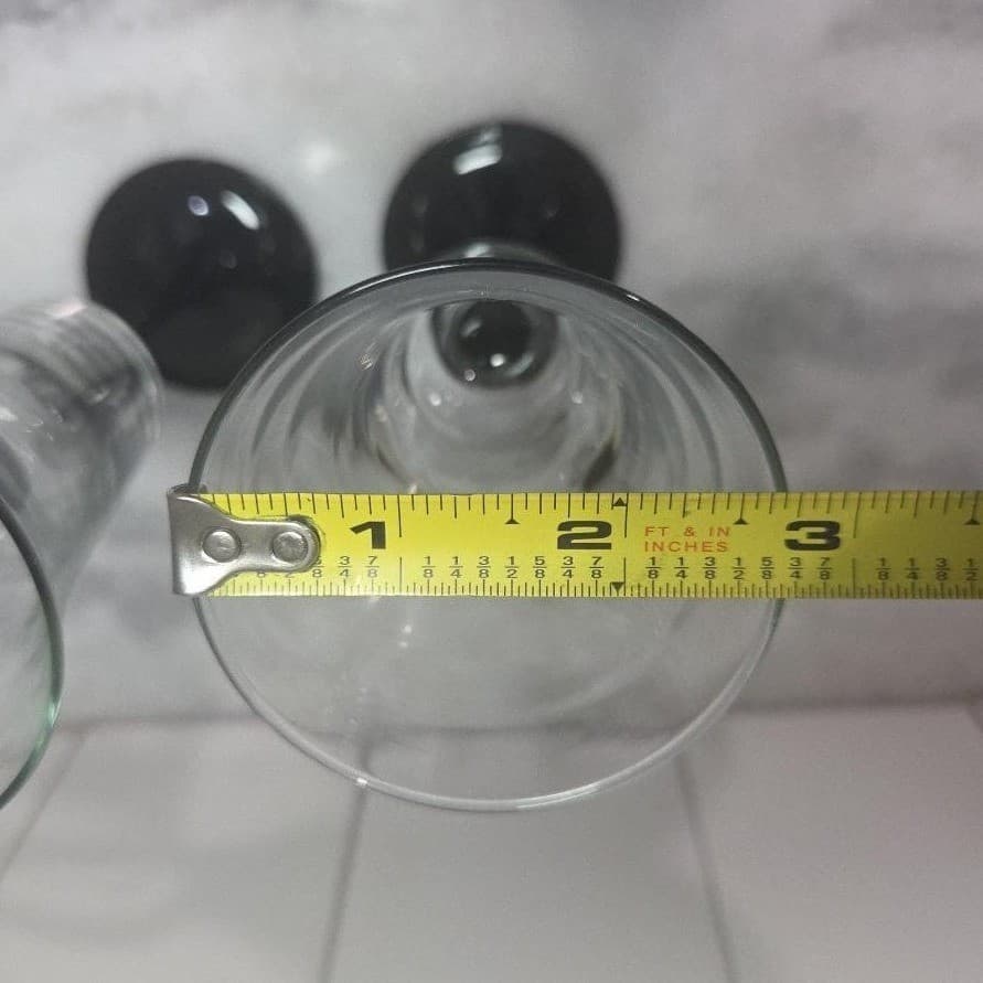 Cristal D'Arques Champagne Flutes, Set of 2, Vtg Black Stemmed Toasting Glasses - Thumbnail 10