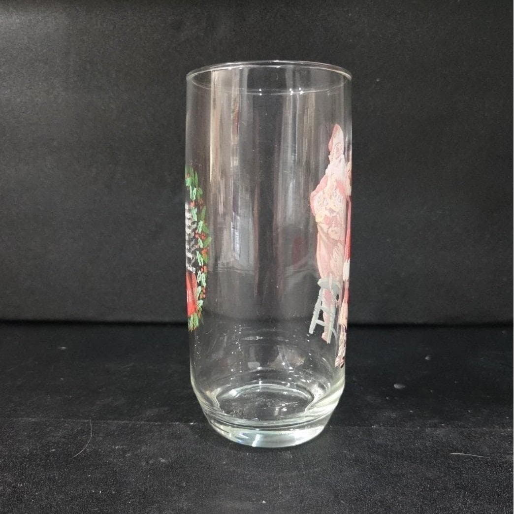 Coca Cola Santa Christmas Tumbler, Haddon Sundblom Series II, Vtg Holiday Glass - Thumbnail 10