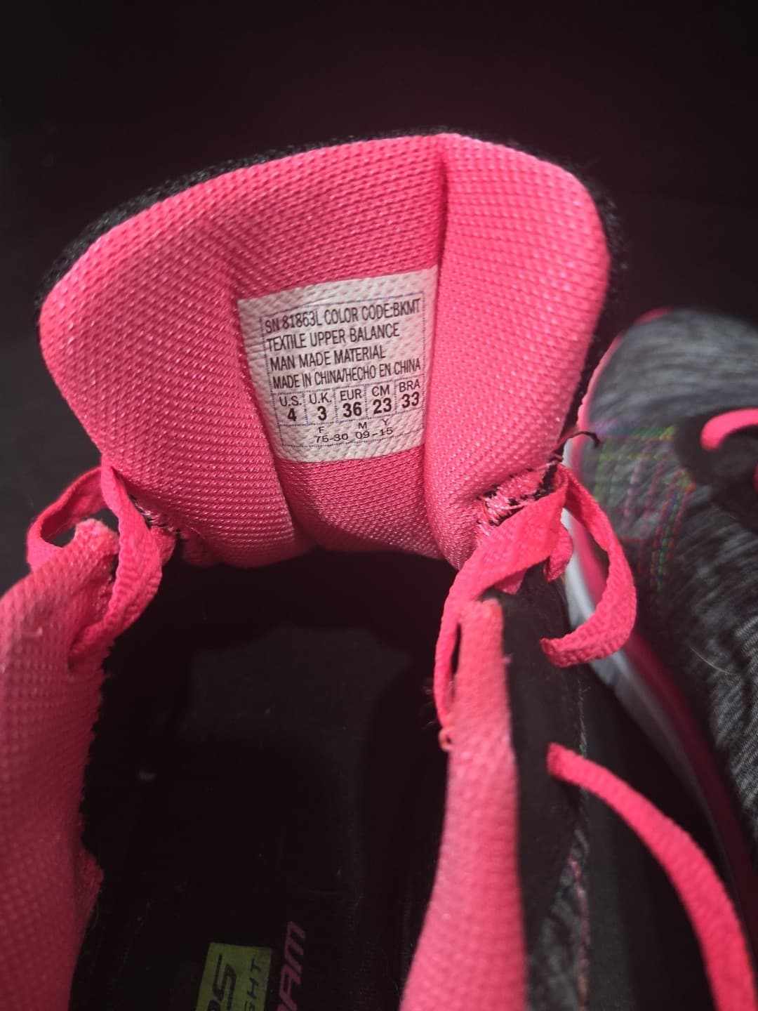 Skechers Lite-Weight Memory Foam Sneakers Gray Pink Rainbow 81863L Womens Size 4 - Thumbnail 8