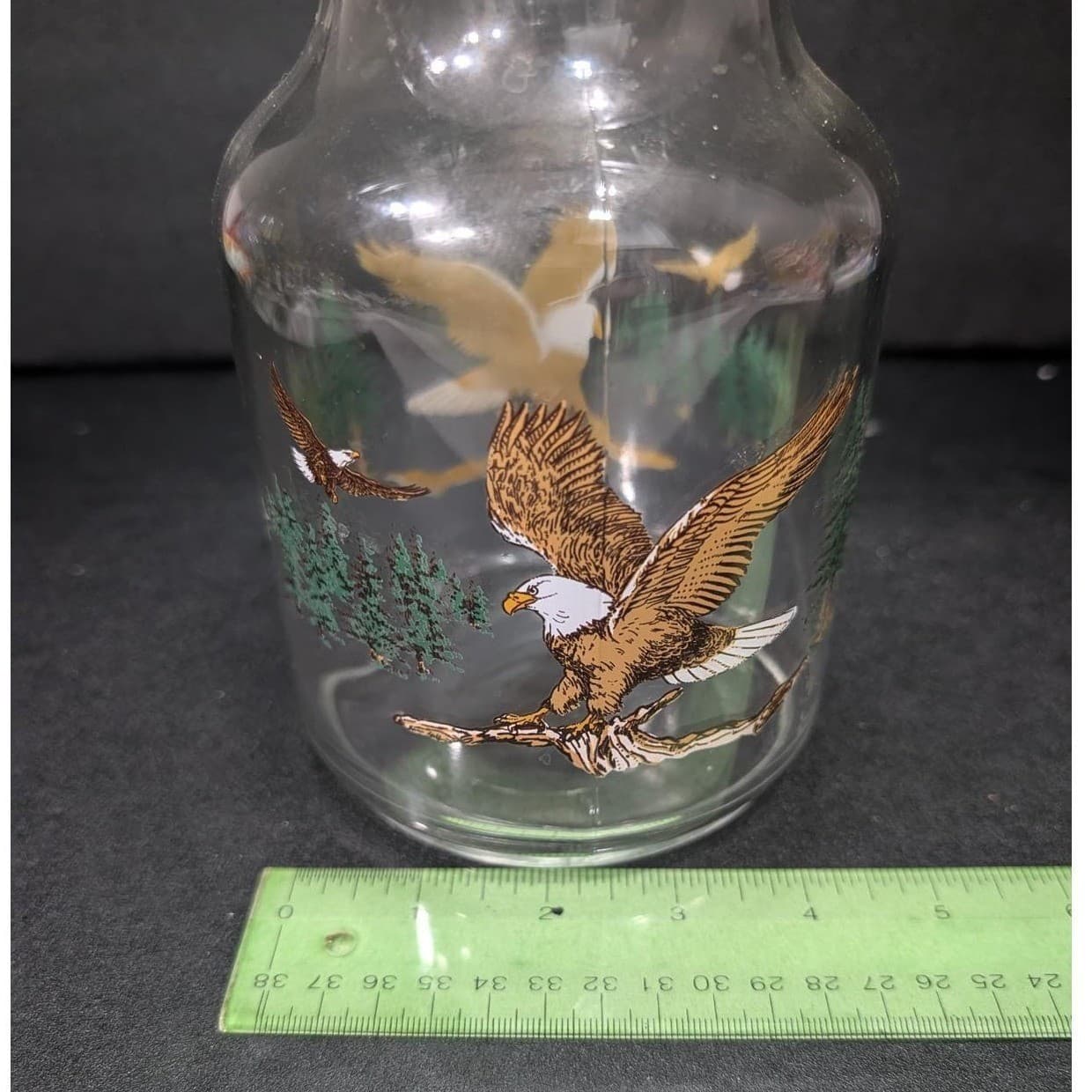 Clear Glass Jar With Eagle Design, Vintage Lidded Kitchen Canister, Home Accent - Thumbnail 10