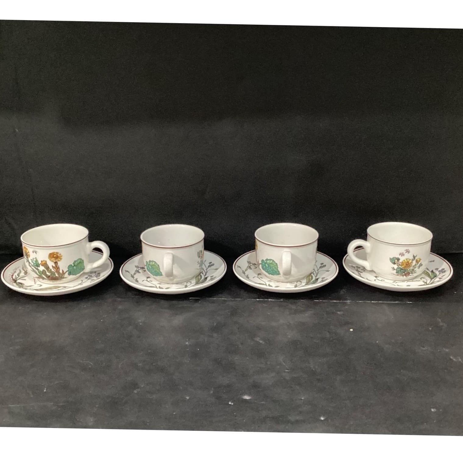 Villeroy & Boch Botanica Teacup and Saucers, Set of 4, Vintage Botanical Design - Thumbnail 11