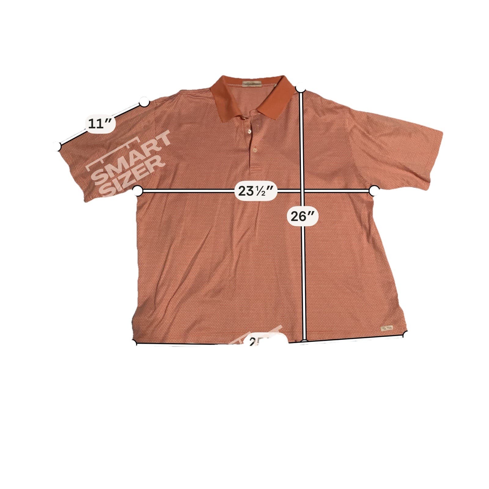 Peter Millar Mens Polo Golf Shirt Peach Orange Short Sleeve XL Vintage Waffle - Thumbnail 6