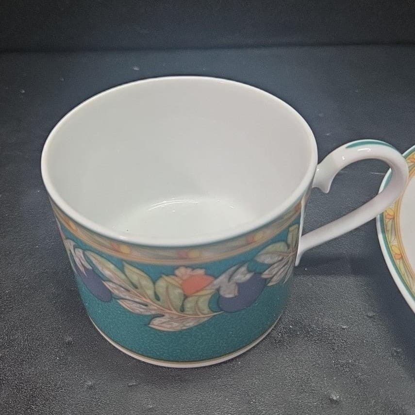 Noritake Brandywine Teacup & Saucer, Vintage Impromptu Collection Tableware - Thumbnail 6