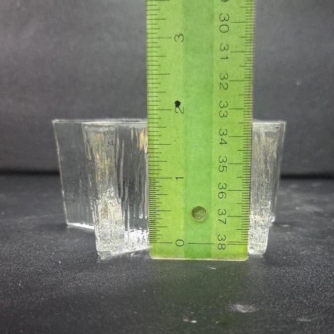 Indiana Glass Star Shaped Candle Holder, Lancaster Colony Co., Textured Design - Thumbnail 5