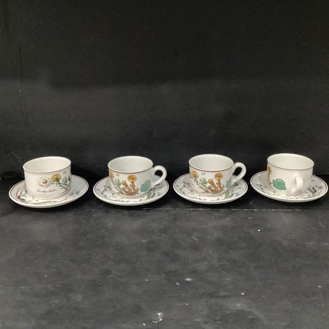 Villeroy & Boch Botanica Teacup and Saucers, Set of 4, Vintage Botanical Design - Thumbnail 2