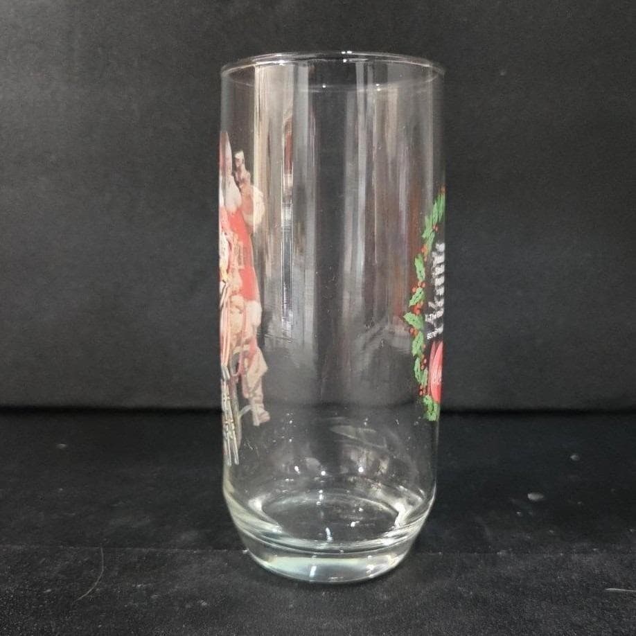 Coca Cola Santa Christmas Tumbler, Haddon Sundblom Series II, Vtg Holiday Glass - Thumbnail 9