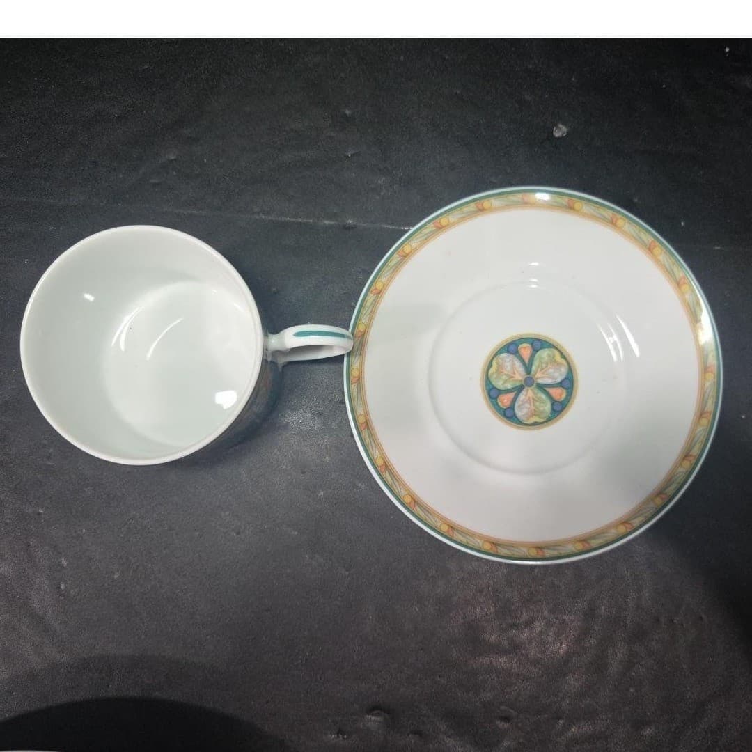 Noritake Brandywine Teacup & Saucer, Vintage Impromptu Collection Tableware - Thumbnail 7