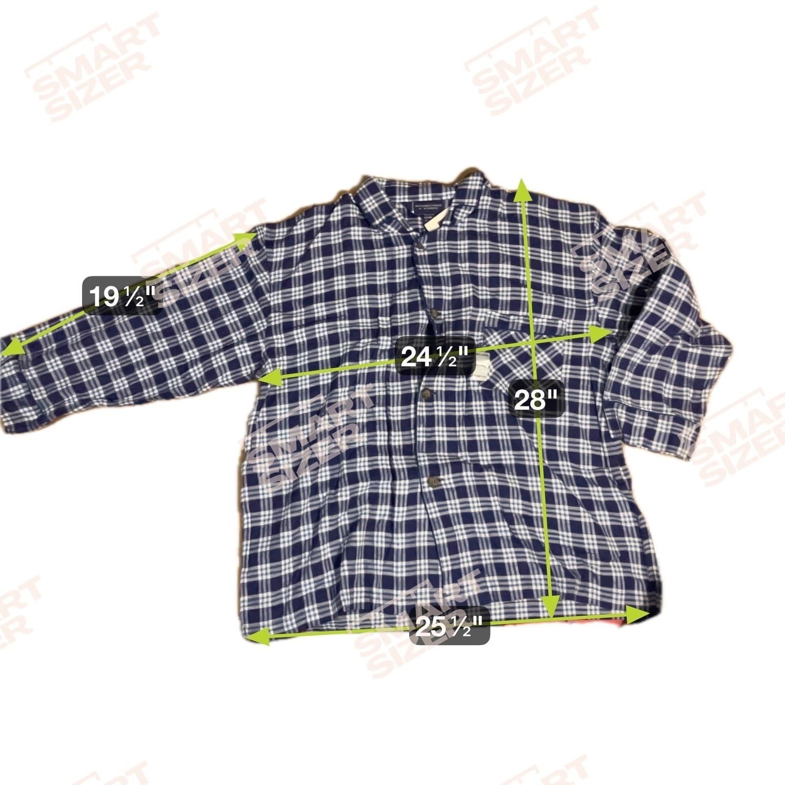 Roundtree & Yorke Blue Plaid Button Down, Men's XL Flannel Shirt, NWT, Casual - Thumbnail 4