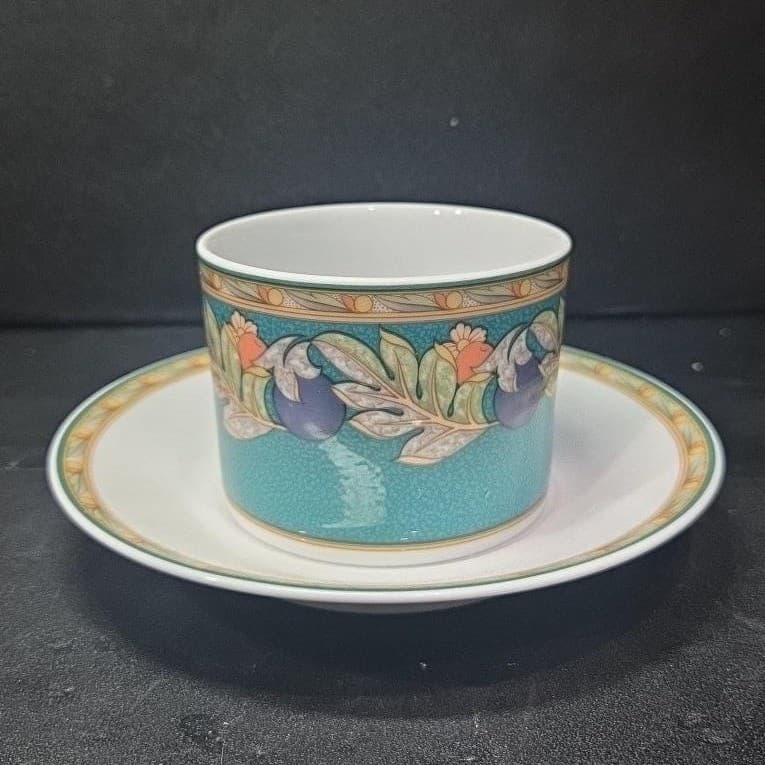 Noritake Brandywine Teacup & Saucer, Vintage Impromptu Collection Tableware - Thumbnail 3