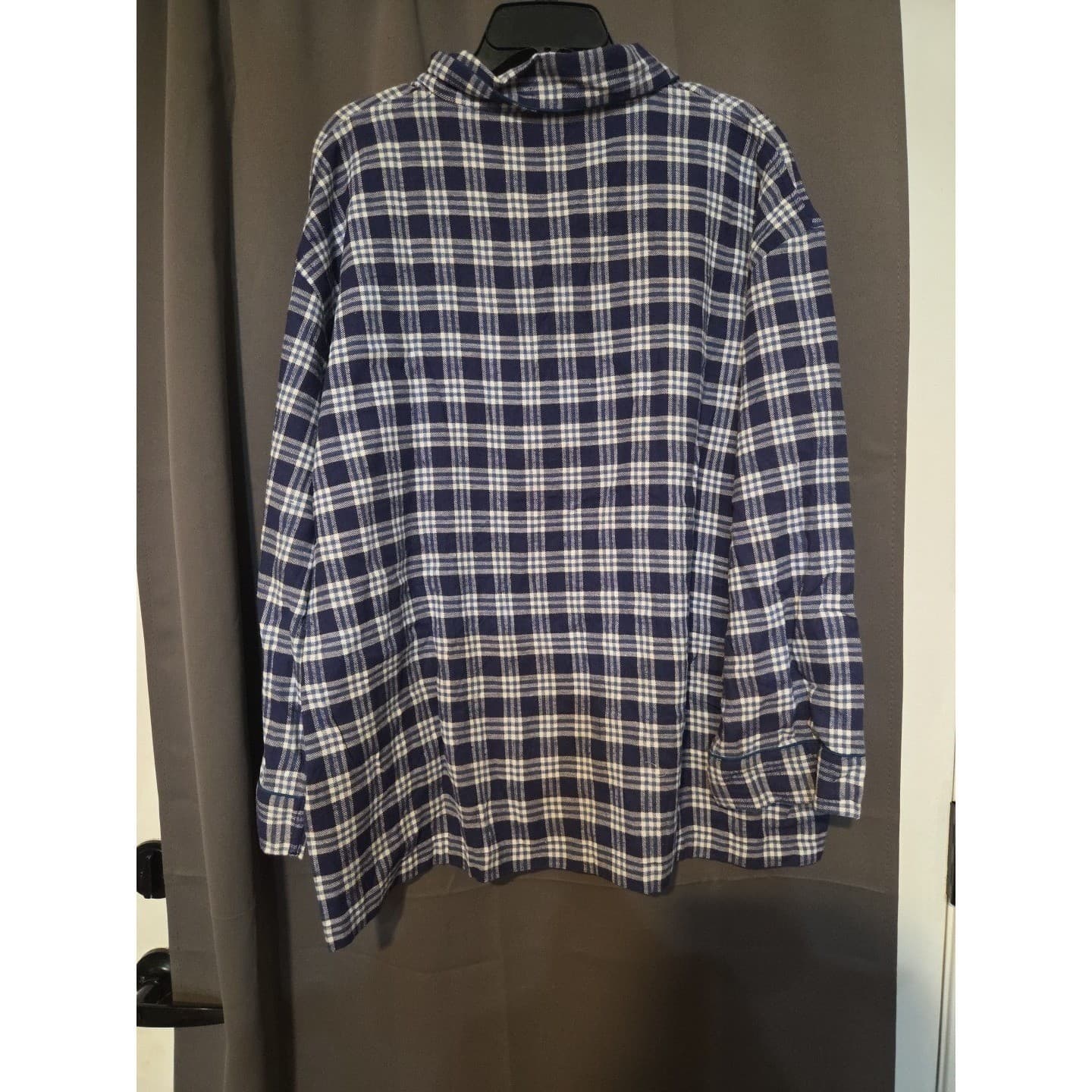Roundtree & Yorke Blue Plaid Button Down, Men's XL Flannel Shirt, NWT, Casual - Thumbnail 2