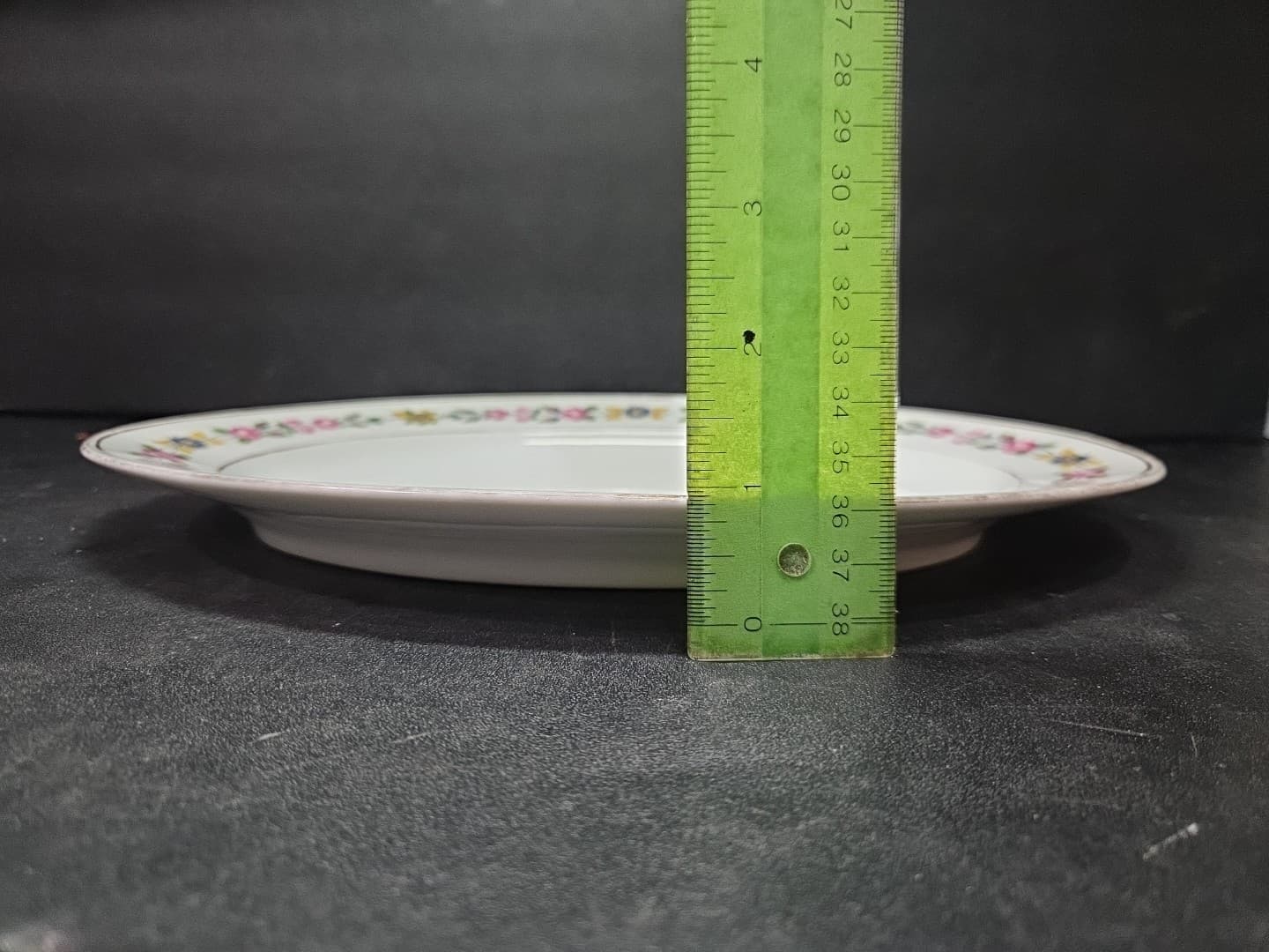 C Ahrenfeldt Limoges Depose Oval Platter, White Bone China, Vtg Floral Border - Thumbnail 6