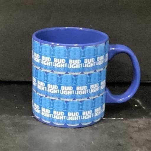 Bud Light Blue Ceramic Coffee Cup, Anheuser-Busch Mug, Replacement Drinkware - Thumbnail 2