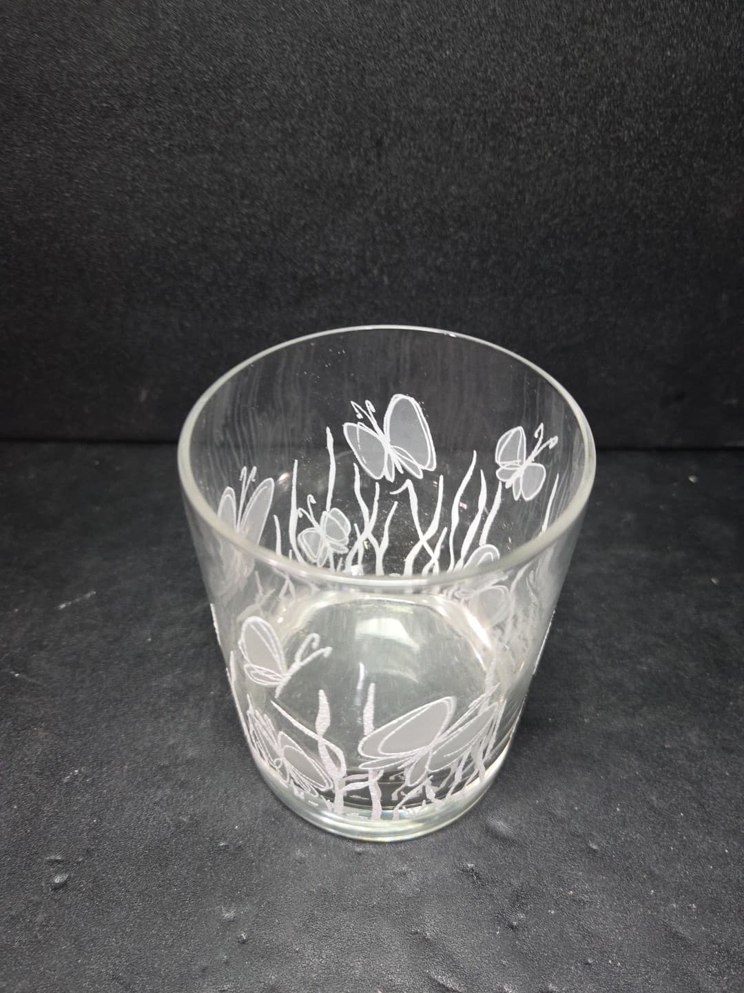 Georges Briard Butterfly Rocks Cocktail Glass Textured Single Vintage 4” - Thumbnail 5