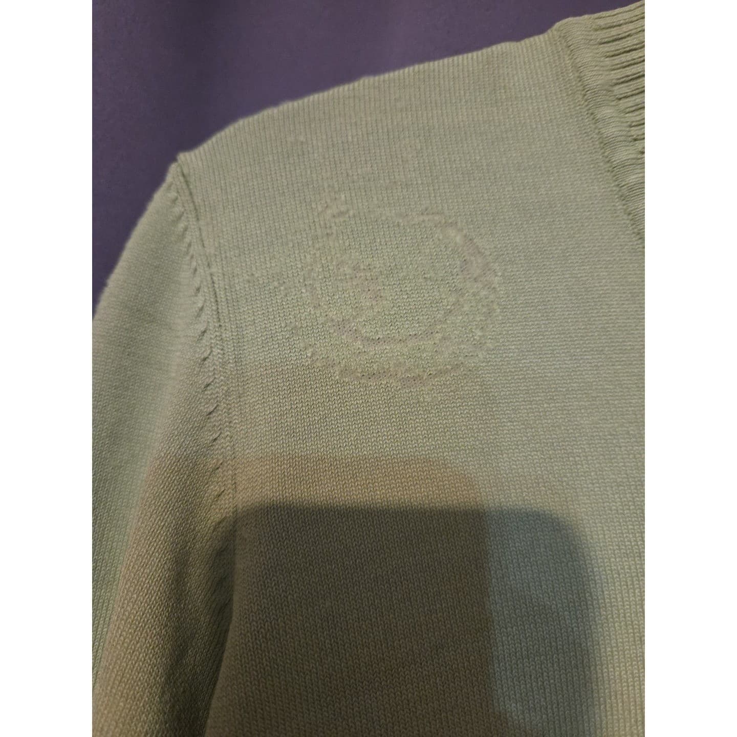 Rafaella Sage Green V-Neck 3/4 Sleeve Viscose Blend Knit Sweater, Woman's Medium - Thumbnail 6