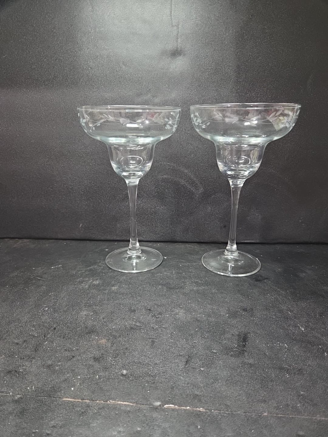 Princess House Crystal Heritage #6178 Margarita Glasses 7.5" Set Of 2 Vintage - Thumbnail 4