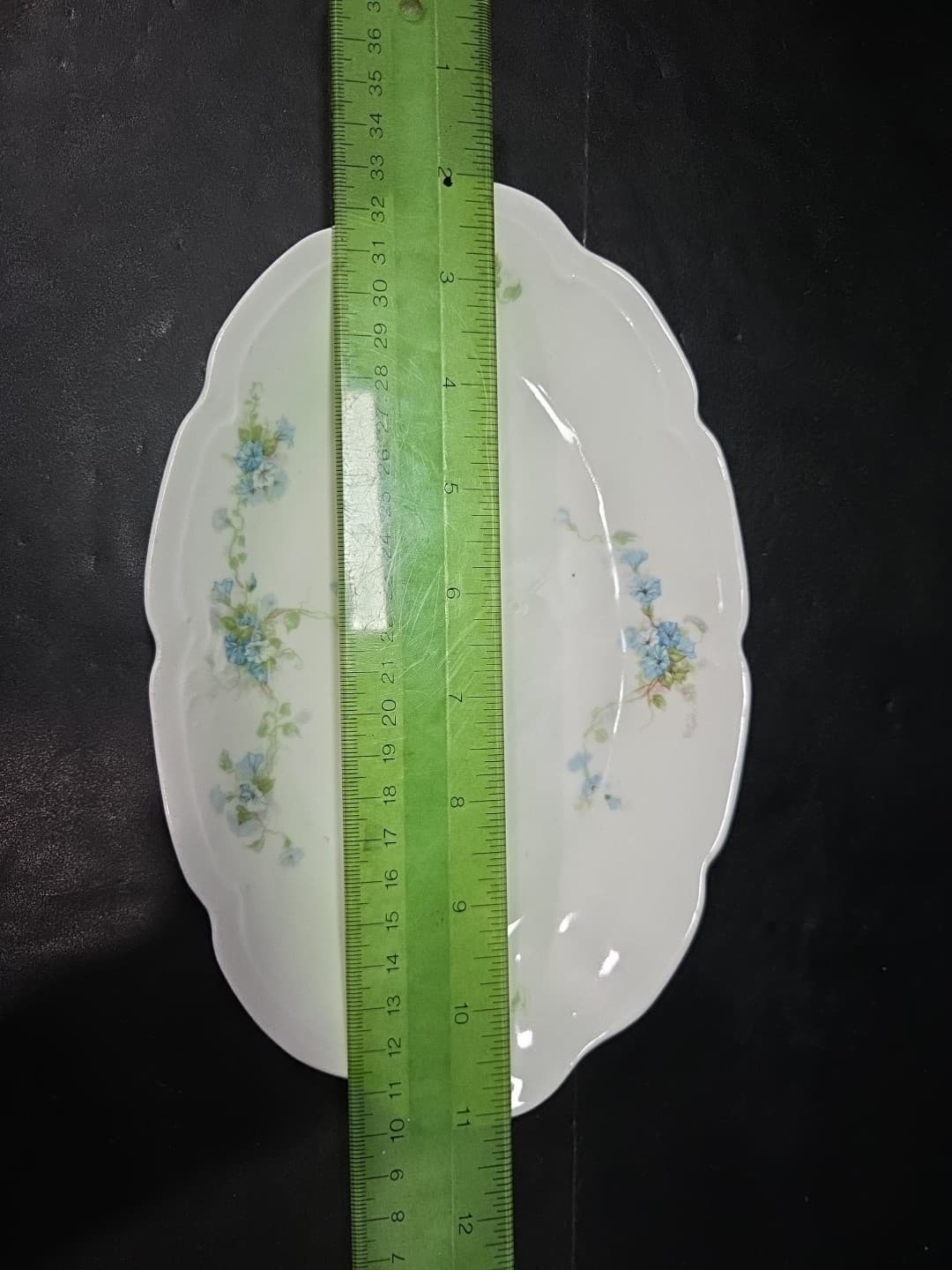Savoy BB&F Blue Floral Platter, Vintage Serving Ware, Bone China, Gold Accents - Thumbnail 3