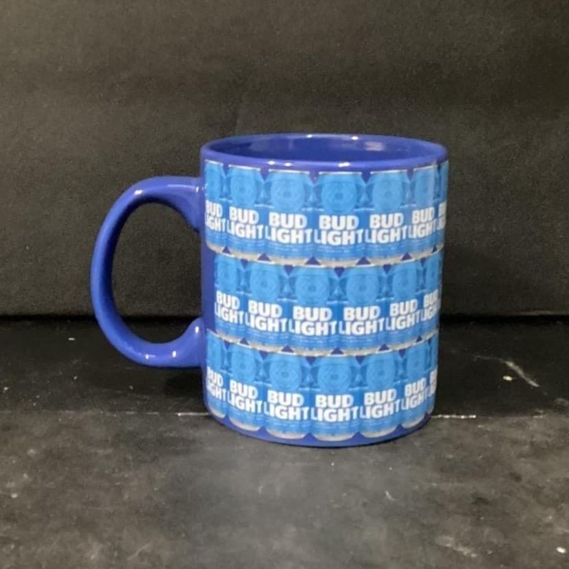 Bud Light Blue Ceramic Coffee Cup, Anheuser-Busch Mug, Replacement Drinkware - Thumbnail 11