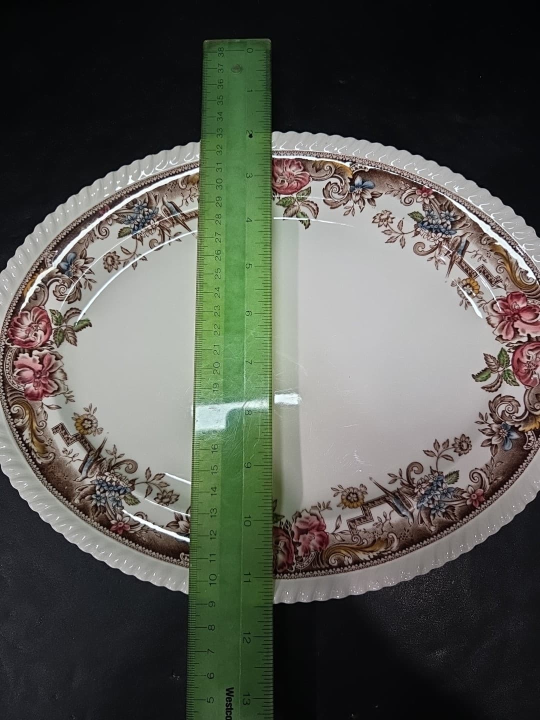 Johnson Bros Devonshire Platter, Vintage Floral Bone China, Oval Serveware - Thumbnail 5