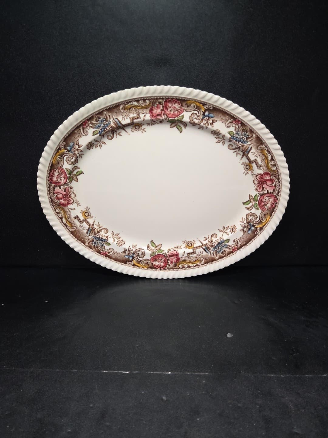 Johnson Bros Devonshire Platter, Vintage Floral Bone China, Oval Serveware